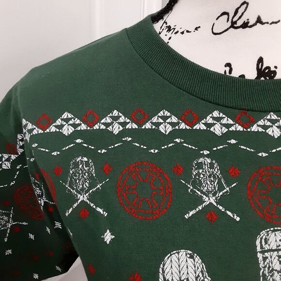 Disney Parks Star Wars Stormtrooper Holiday Sweater T Shirt Youth Size L NWT - Picture 6 of 10